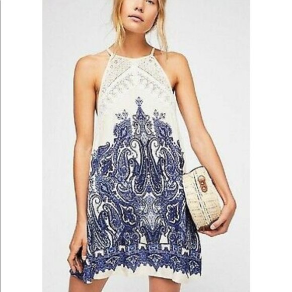 Free People Dresses & Skirts - Free People Paisley Crochet Mini Sundress NWOT